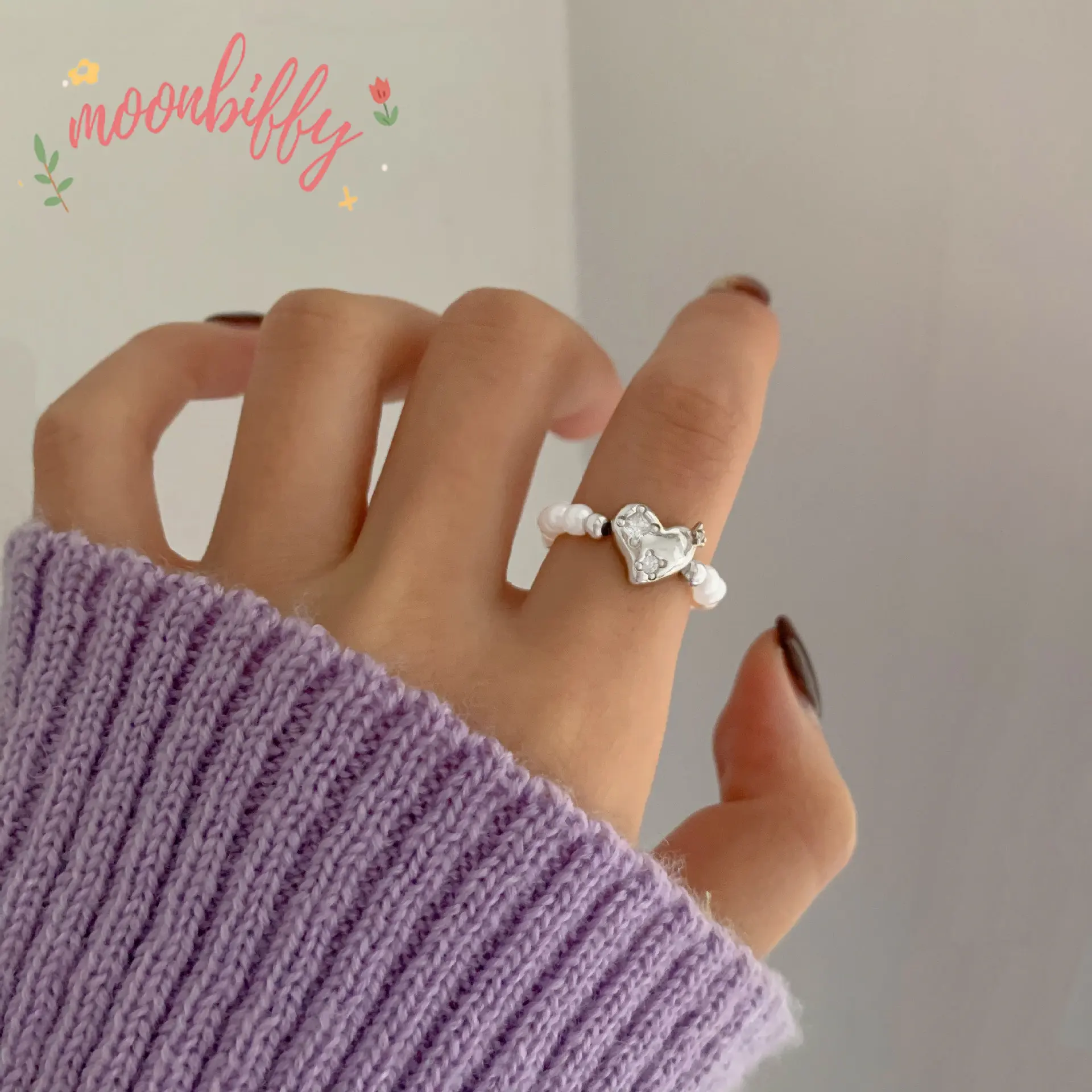 Exquisite Small Diamond Love Pearl Stitching 925 Sterling Silver Heart Heart Luxury Fashion Index Finger Ring Wholesale Bulk 
Exquisite Small Diamond Love Pearl Stitching 925 Sterling Silver Heart Heart Luxury Fashion Index Finger Ring Wholesale Bulk