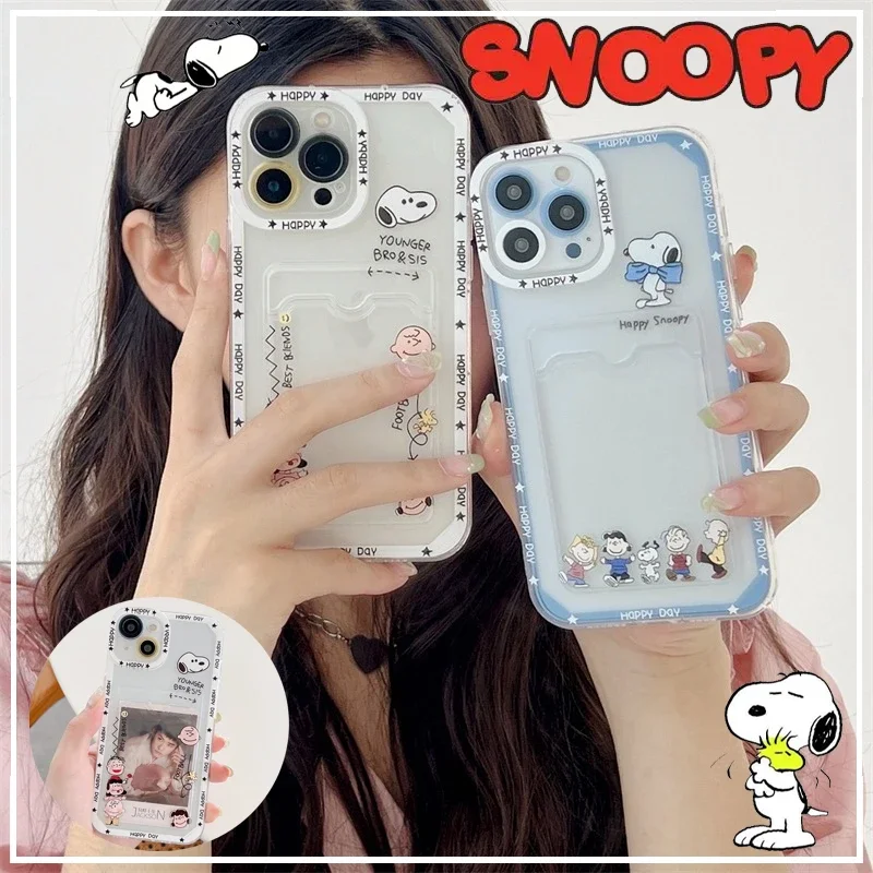 Прозрачный чехол для телефона Snoopy IPhone 11 12 13 14 Pro Max X XS XR 7 8 Plus ударопрочный