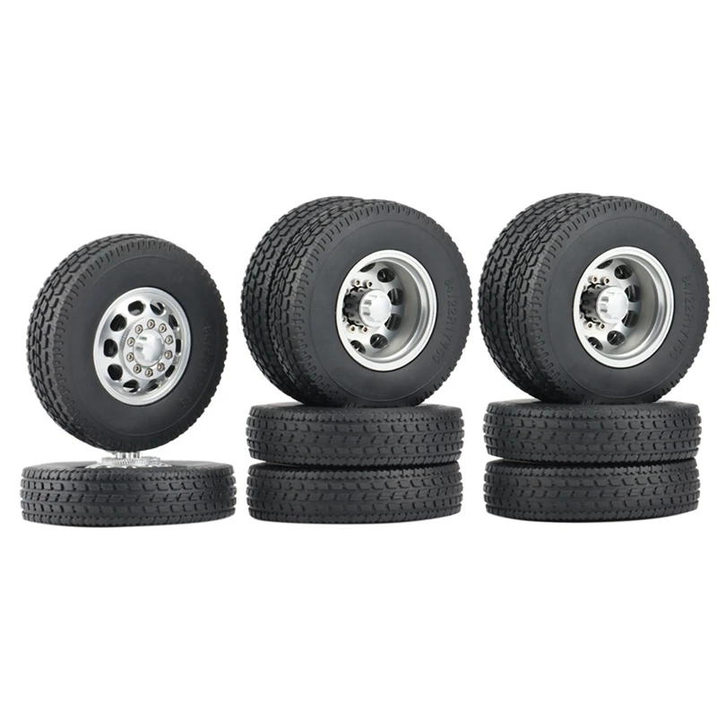 6PCS Metal Front & Rear Wheel Hub Wheel Tyres Complete Set For 1/14 Tamiya RC Trailer Tractor Truck Car
6PCS Metal Front & Rear Wheel Hub Wheel Tyres Complete Set For 1/14 Tamiya RC Trailer Tractor Truck Car