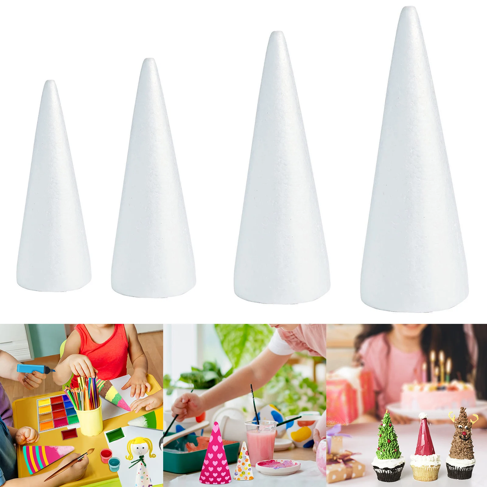 Foam Cones Polystyrene For Crafts DIY Painting Triangle Tree Diy Flower Arrangement Base For Wedding Holiday Party Ornaments Toy
Foam Cones Polystyrene For Crafts DIY Painting Triangle Tree Diy Flower Arrangement Base For Wedding Holiday Party Ornaments Toy