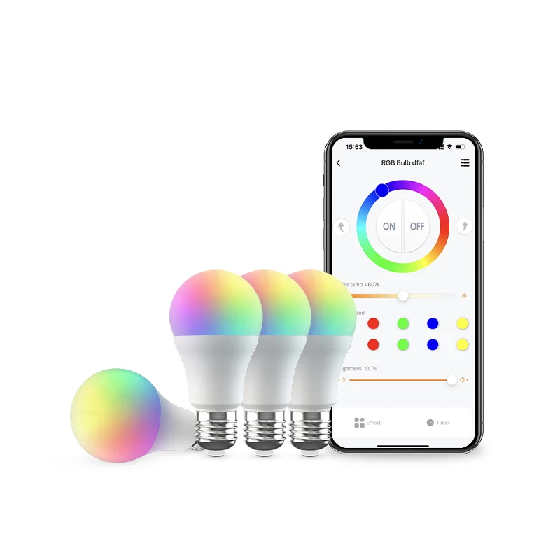 1/2/3/4-Pack E27/E26 сетчатый диммер RGB смарт-лампы Голосовое управление от Alexa Google Assistant