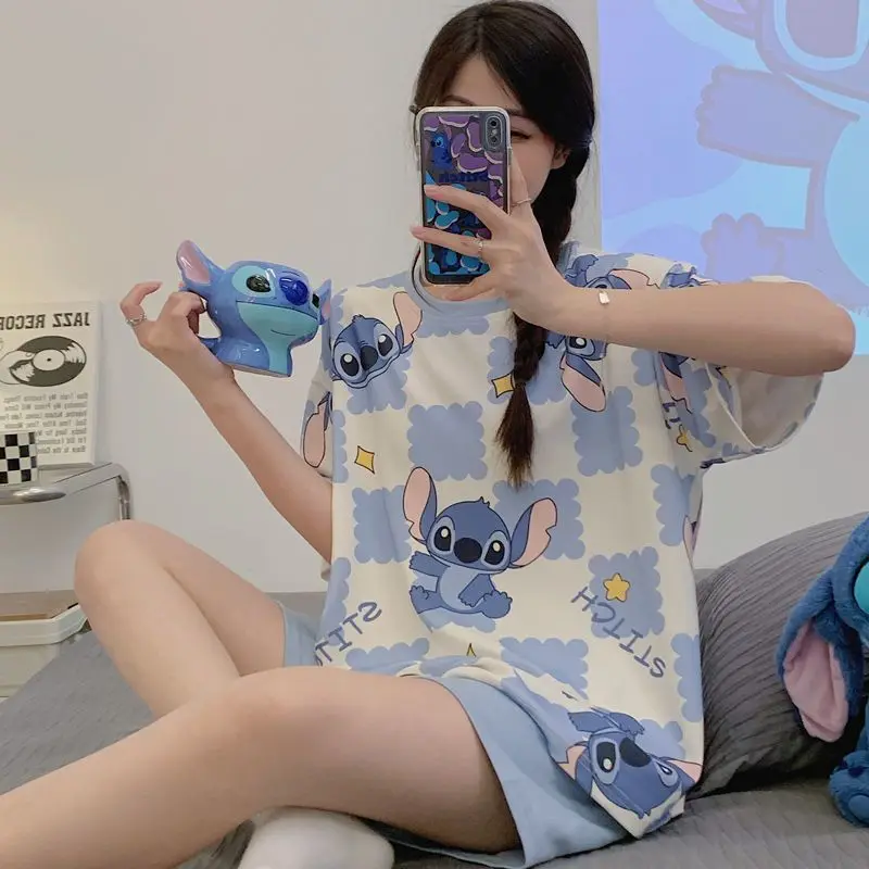 Anime Lilo & Stitch Pajamas Kawaii Stitch Women Summer Short Sleeve Shorts Set Cute Cartoon Students Short Style Home Clothes
Anime Lilo & Stitch Pajamas Kawaii Stitch Women Summer Short Sleeve Shorts Set Cute Cartoon Students Short Style Home Clothes