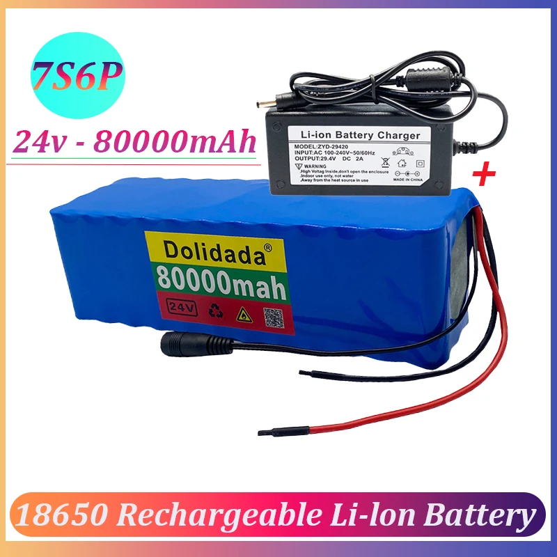 24V 80000mAh 7S6P Battery Pack 750W High Power Rechargeable Li-ion Batteries Built-in BMS for Electric Bicycle Scooter Charger
24V 80000mAh 7S6P Battery Pack 750W High Power Rechargeable Li-ion Batteries Built-in BMS for Electric Bicycle Scooter Charger