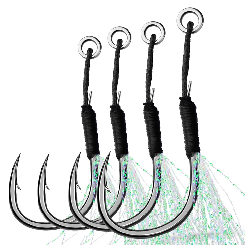 5/10pcs Metal Jig Tail Assist Hooks with PE Line Feather Jigging Fishhook Lure Fishing Hooks Sea Boat Fishing Tackles Fish Tool
5/10pcs Metal Jig Tail Assist Hooks with PE Line Feather Jigging Fishhook Lure Fishing Hooks Sea Boat Fishing Tackles Fish Tool