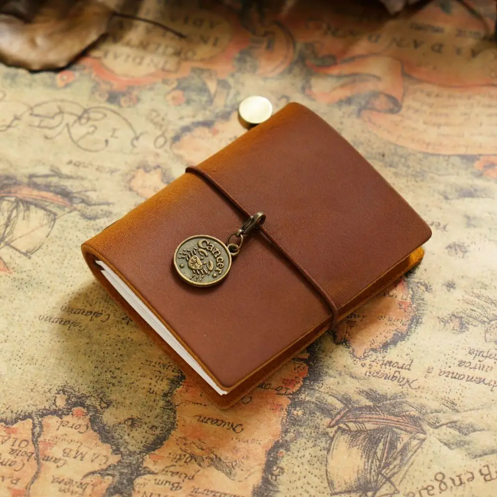 

Sketching Cowhide Cover Sketchbook Retro Leather Writing Diary Notebook DIY Handmade Traveler Notebook Scrapbook