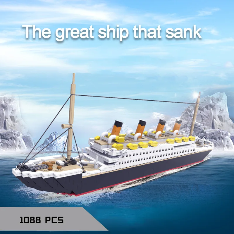 1088 PCS Technology Set Blocks Titanic Ship Model Assembled Boy Children Small Particle Building Blocks Toys Gifts 
1088 PCS Technology Set Blocks Titanic Ship Model Assembled Boy Children Small Particle Building Blocks Toys Gifts