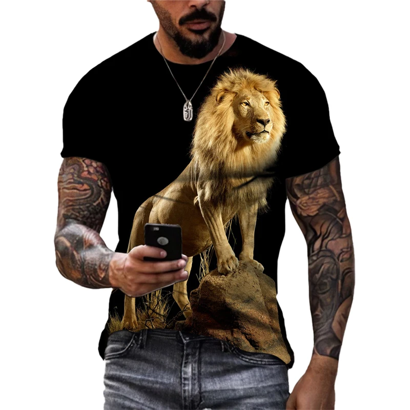 Fashion New Summer Animal Lion Pattern Printed T-shirt Men's Casual Personality T-shirt Hip Hop Harajuku O-Neck Short Sleeve Top
Fashion New Summer Animal Lion Pattern Printed T-shirt Men's Casual Personality T-shirt Hip Hop Harajuku O-Neck Short Sleeve Top