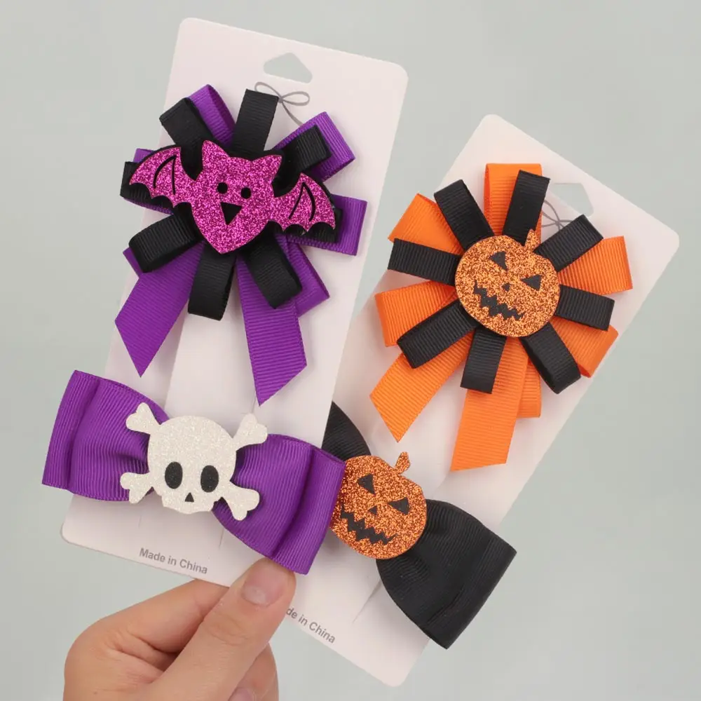 Oaoleer 2/3PCS/Set Halloween Girl Hair Clips Ghost Witch Hat Pumpkin Hairpin Accessories for Kid Hairclip заколка для волос |