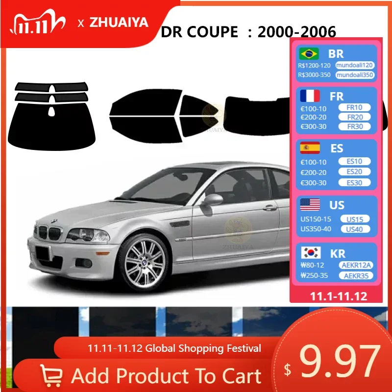 Нанокерамическая Автомобильная УФ-пленка Precut для окон, автомобильная оконная пленка для BMW M3 E46 2 DR COUPE 2000-2006
Нанокерамическая Автомобильная УФ-пленка Precut для окон, автомобильная оконная пленка для BMW M3 E46 2 DR COUPE 2000-2006