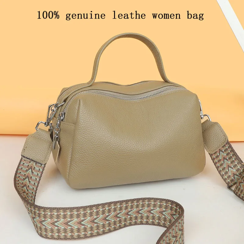 Women Genuine Leather Shoulder Bags Fashion Simple Solid Handbags Female Embroidered Shoulder Straps Crossbody Bag Top-Handle
Women Genuine Leather Shoulder Bags Fashion Simple Solid Handbags Female Embroidered Shoulder Straps Crossbody Bag Top-Handle