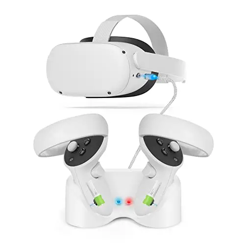 For Oculus Quest 2 VR Headset And Controller New Charger With Two Rechargeable Batteries VR Suit Esimen Magnetic Charging Base
For Oculus Quest 2 VR Headset And Controller New Charger With Two Rechargeable Batteries VR Suit Esimen Magnetic Charging Base