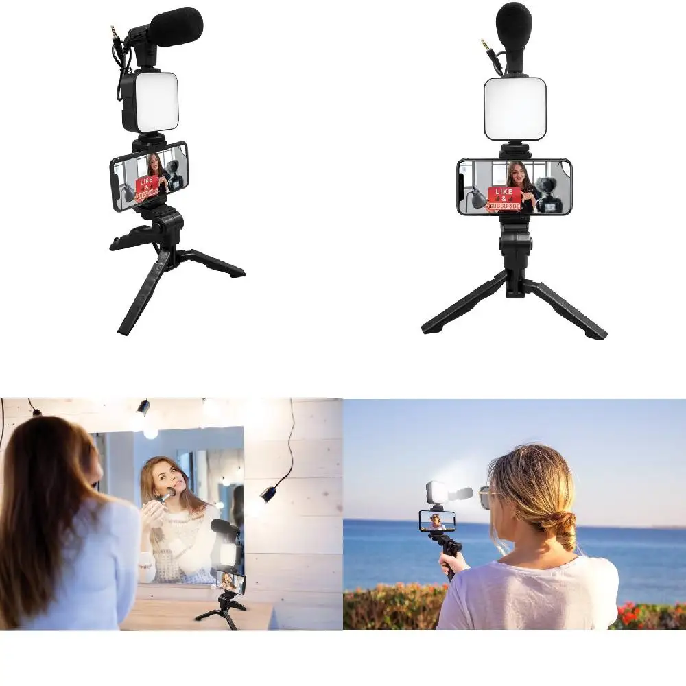 【Handy Vlogging Kit - SC-2910VK with Stereo Microphone, LED Light, all-in-one Adjustable Grip Rig】
【Handy Vlogging Kit - SC-2910VK with Stereo Microphone, LED Light, all-in-one Adjustable Grip Rig】