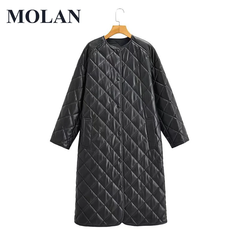 Женское длинное кожаное пальто MOLAN Lozenge, модное осеннее пальто с круглым вырезом и длинным рукавом, простая шикарная уличная куртка-бомбер и...
Женское длинное кожаное пальто MOLAN Lozenge, модное осеннее пальто с круглым вырезом и длинным рукавом, простая шикарная уличная куртка-бомбер и...