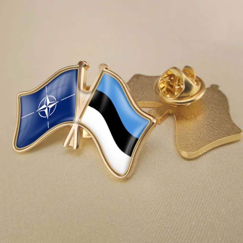North Atlantic Treaty Organization NATO and Estonia Crossed Double Friendship Flags Lapel Pins Brooch Badges
North Atlantic Treaty Organization NATO and Estonia Crossed Double Friendship Flags Lapel Pins Brooch Badges