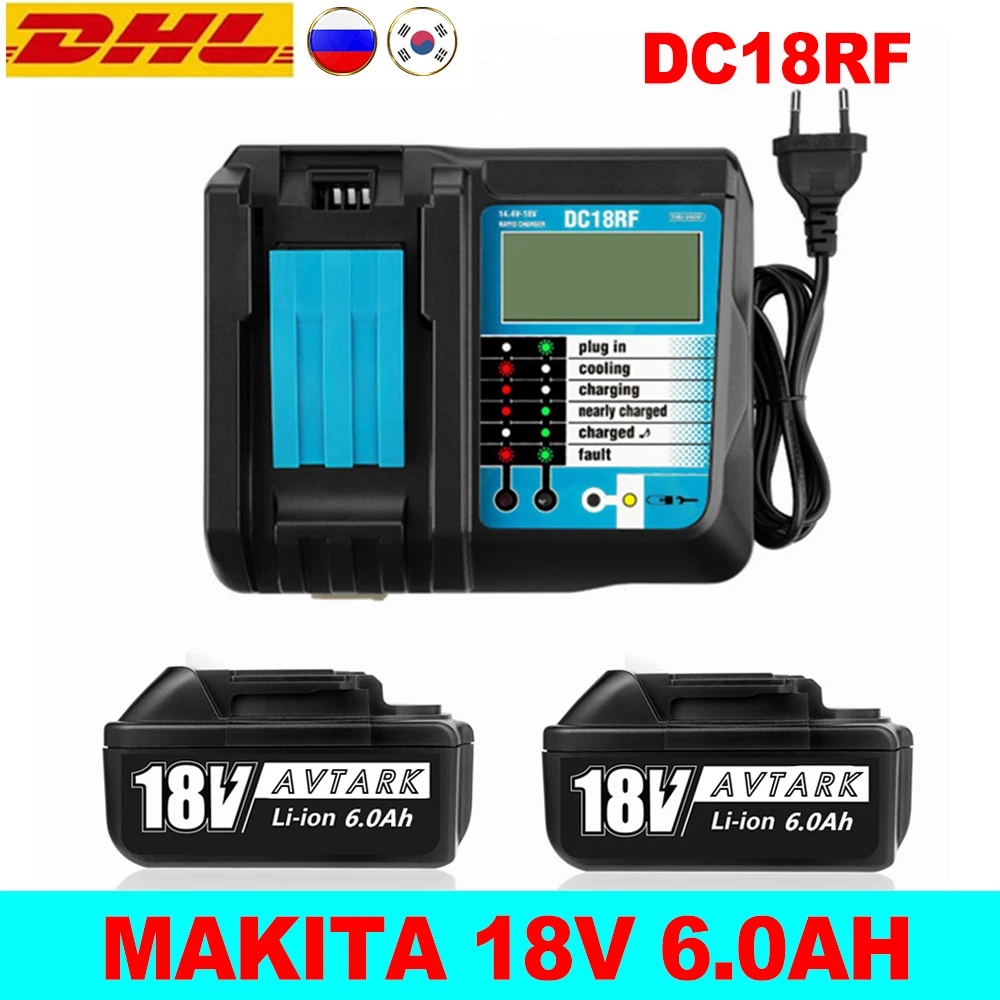 18V 6000mAh BL1860B Rechargeable Battery for Makita Cordless Drill with DC18RF 3A Charger
18V 6000mAh BL1860B Rechargeable Battery for Makita Cordless Drill with DC18RF 3A Charger