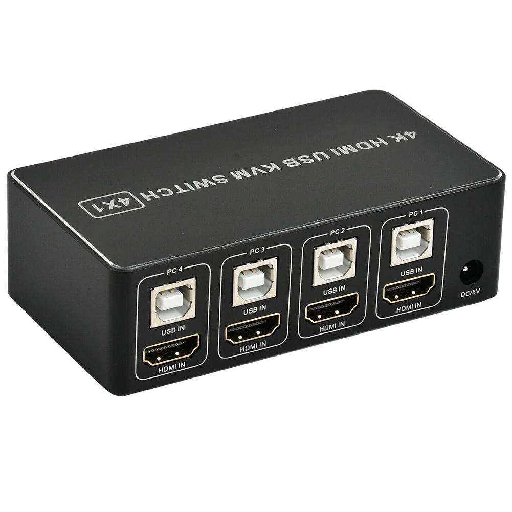 4K Scanner for Mouse Keyboard with Indicate Light 4 Port Stable KVM Switcher USB for Aluminum Alloy Computer Sharing Ultra HD
4K Scanner for Mouse Keyboard with Indicate Light 4 Port Stable KVM Switcher USB for Aluminum Alloy Computer Sharing Ultra HD