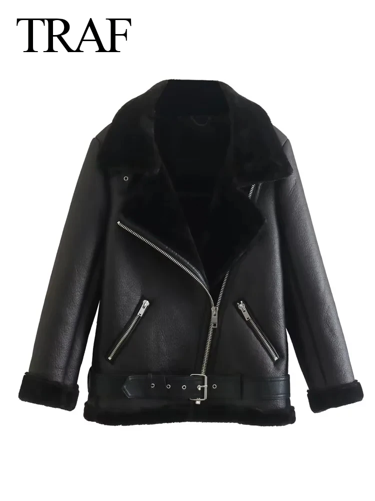 TRAF Women's Padded Jacket Zipper Belt Pockets Solid Long Sleeve Top Vintage Chic Street Winter Jacket Women's Leather Jacket
TRAF Women's Padded Jacket Zipper Belt Pockets Solid Long Sleeve Top Vintage Chic Street Winter Jacket Women's Leather Jacket