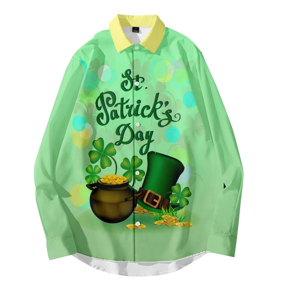 Light Cyan St. Patrick's Day Shirt Fashion Casual Men's and Women's Spring and Autumn Long Sleeve Shirts
Light Cyan St. Patrick's Day Shirt Fashion Casual Men's and Women's Spring and Autumn Long Sleeve Shirts