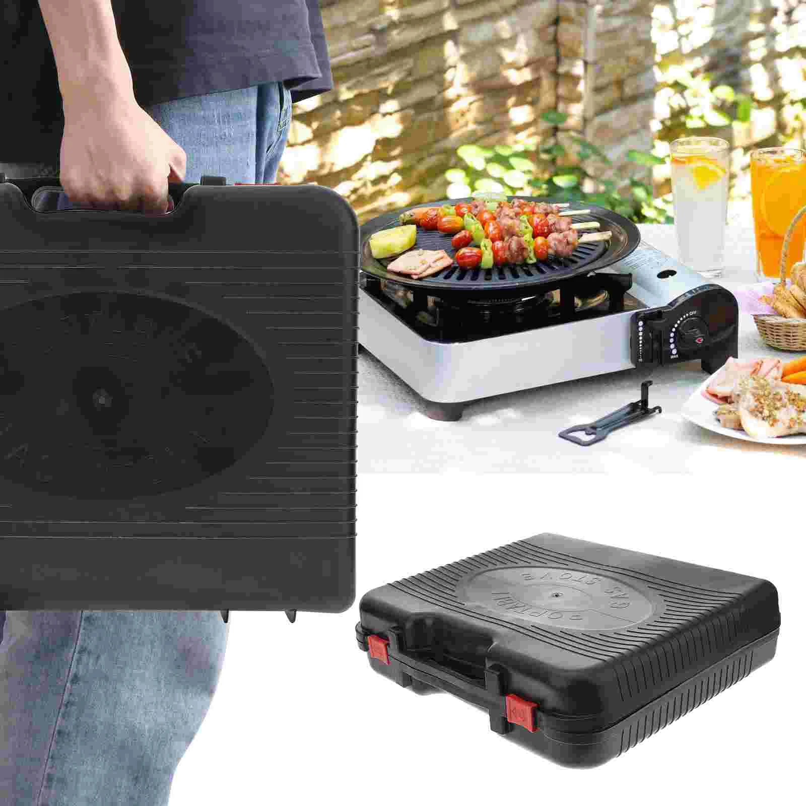 

Stove Case Carry Burner Gas Carrying Camp Holder Butane Camping Propane Grill Box Storage Container Cooktop Heavy Duty