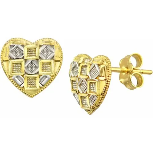 

10kt Gold -Cut Heart Stud Earrings
