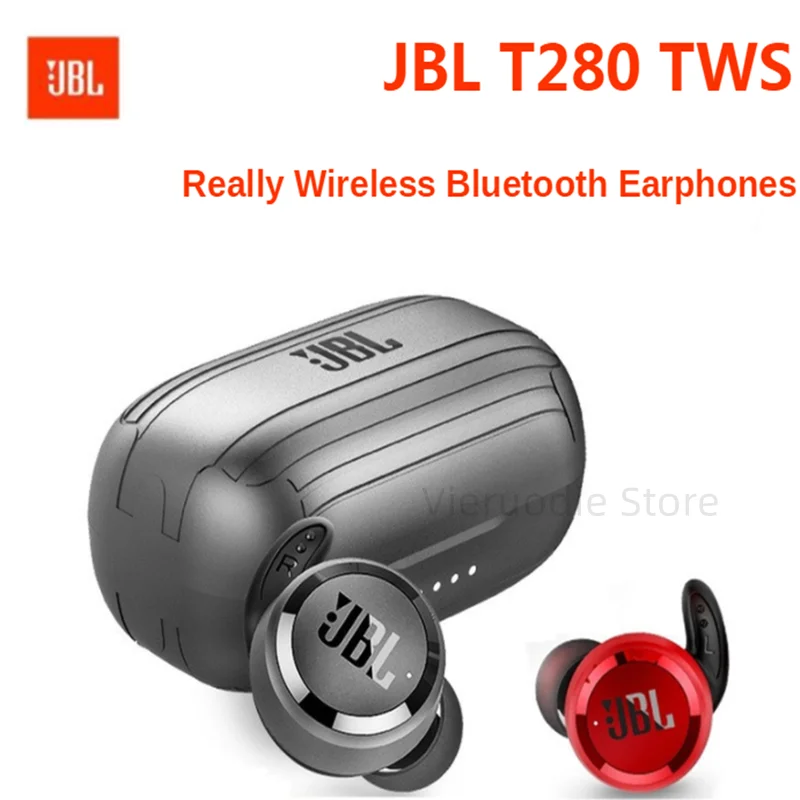 

JBL T280TWS PLUS настоящие беспроводные наушники TWS Bluetooth 5,0 спортивные наушники чистый бас IPX5 Водонепроницаемая гарнитура с микрофоном зарядный ч...