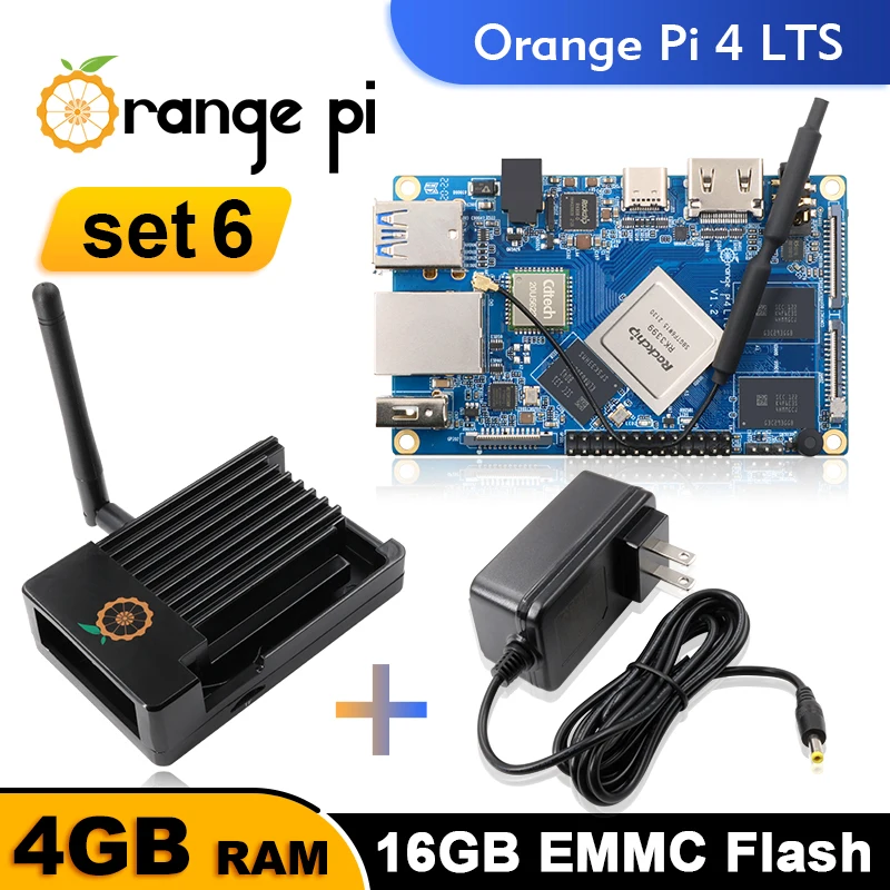 

Один компьютер Orange Pi 4 Lts + источник питания + металл, ОЗУ 4 Гб, Wi-Fi, BT5.0, работает на плате Android, Ubuntu, Debian, макетная плата