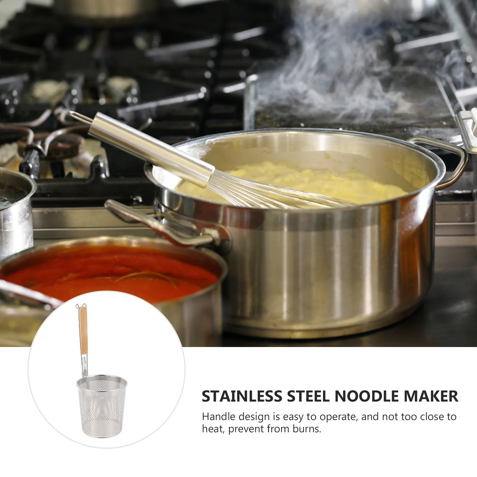 Strainer Basket Mesh Pasta Noodle Colander Stainless Steel Skimmer Noodles Frying Spider Fine Sieve Ladleoil Handledumpling
Strainer Basket Mesh Pasta Noodle Colander Stainless Steel Skimmer Noodles Frying Spider Fine Sieve Ladleoil Handledumpling