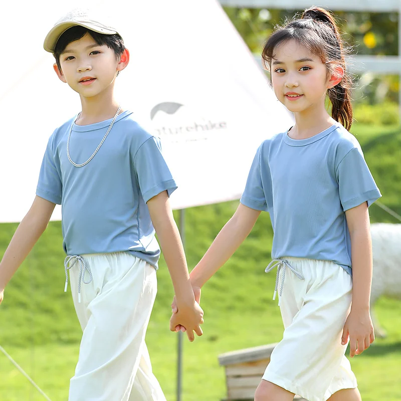 Brand Summer Boys Girls Clothes Cool-Touch Solid T-shirt Back Printed Bright Loose Tee Tops for 2-16 Years Big Teenage Children
Brand Summer Boys Girls Clothes Cool-Touch Solid T-shirt Back Printed Bright Loose Tee Tops for 2-16 Years Big Teenage Children
