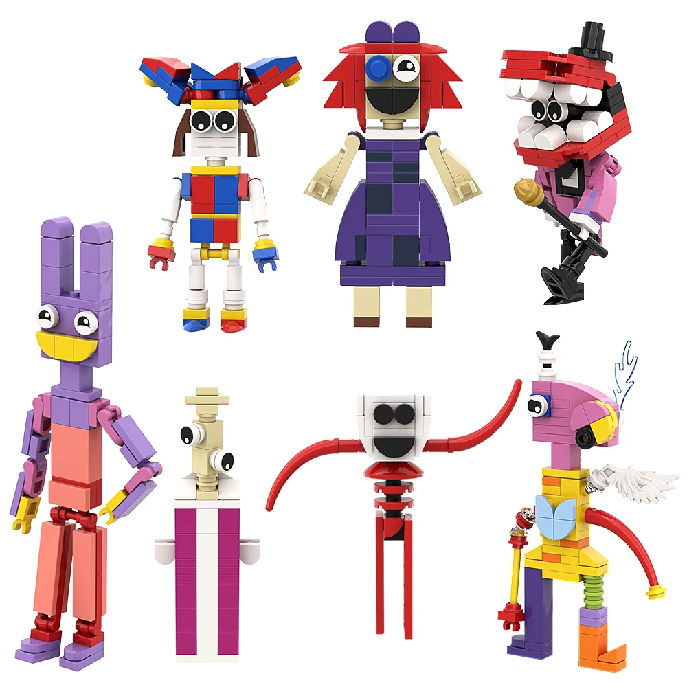 

Moc The Amazing Digital Circus Building Blocks Ideal Anime Pomni Jax Figure Monster DIY Model BRICKS Kids Adult Toys Gift Sets