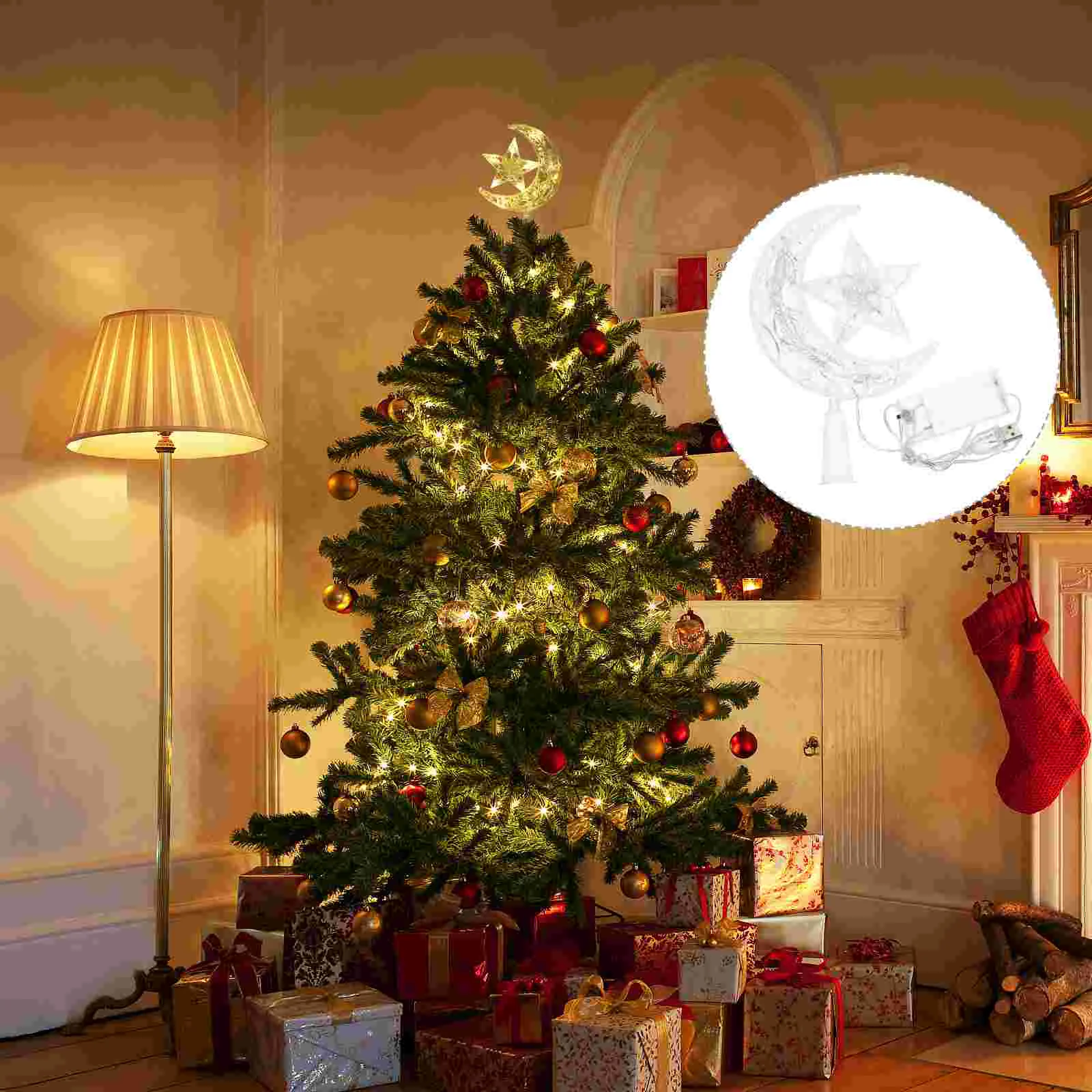 LED Christmas Tree Topper Ornament Moon Decorations Xmas Plastic Spherical Treetop Of the
LED Christmas Tree Topper Ornament Moon Decorations Xmas Plastic Spherical Treetop Of the