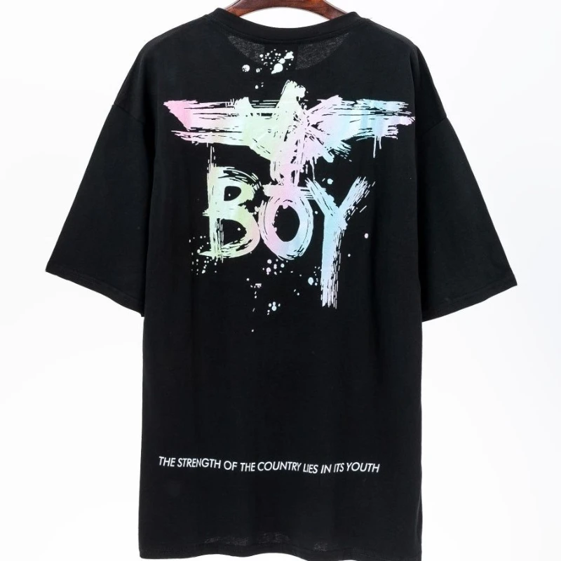Boy London Boys and Girls Summer Color-blocking Letters Personalized Printing Black Short-sleeved Student Cotton Loose T-shirt
Boy London Boys and Girls Summer Color-blocking Letters Personalized Printing Black Short-sleeved Student Cotton Loose T-shirt