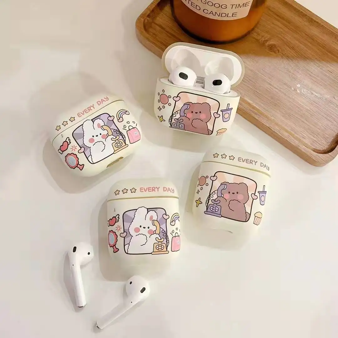 Soft PC Earphone Case For Apple Airpods 1 2 pro Cute rabbit Bear crystal sticker Headset Charging Case For 2021 New Airpods 3rd
Soft PC Earphone Case For Apple Airpods 1 2 pro Cute rabbit Bear crystal sticker Headset Charging Case For 2021 New Airpods 3rd