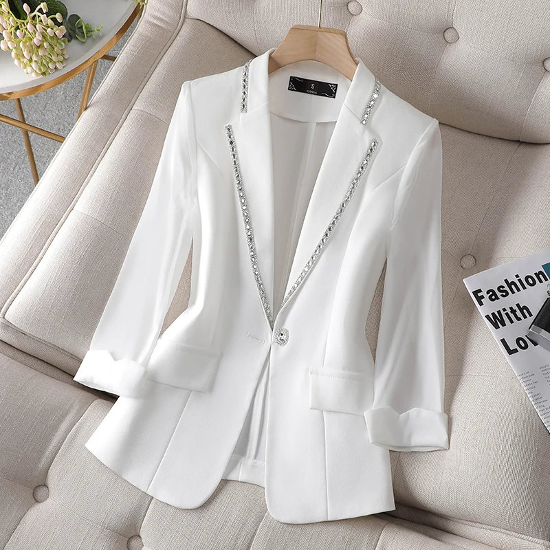 New Small Blazer Thin Single ButtonJacket Summer Korean Fashion Retro Simple Loose Office Lady Casual Slim Coat S-4XL
New Small Blazer Thin Single ButtonJacket Summer Korean Fashion Retro Simple Loose Office Lady Casual Slim Coat S-4XL