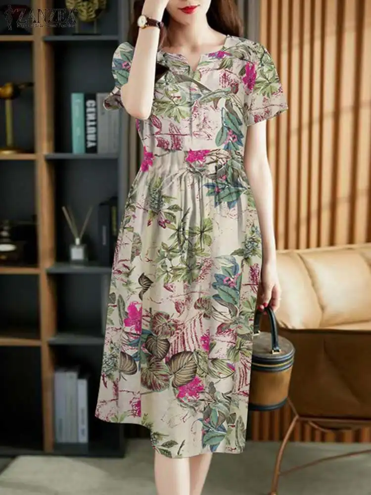 ZANZEA 2022 Women Summer Floral Printed Dress Vintage V Neck Short Sleeve Sundress Bohemian Beach Holiday Midi Vestido Robe
ZANZEA 2022 Women Summer Floral Printed Dress Vintage V Neck Short Sleeve Sundress Bohemian Beach Holiday Midi Vestido Robe