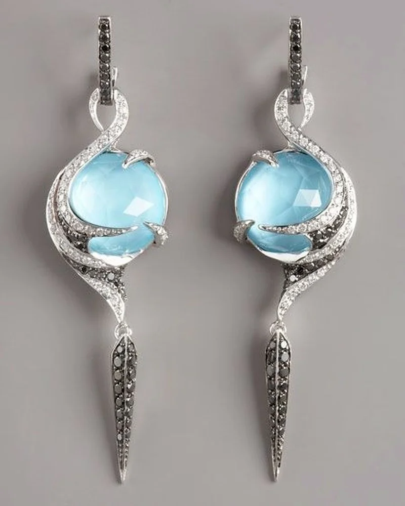 Fashion Creative Peacock Bird Diamond Earrings Female Exquisite High Imitation Natural Jade Chalcedony Pendant Earrings Jewelry 
Fashion Creative Peacock Bird Diamond Earrings Female Exquisite High Imitation Natural Jade Chalcedony Pendant Earrings Jewelry