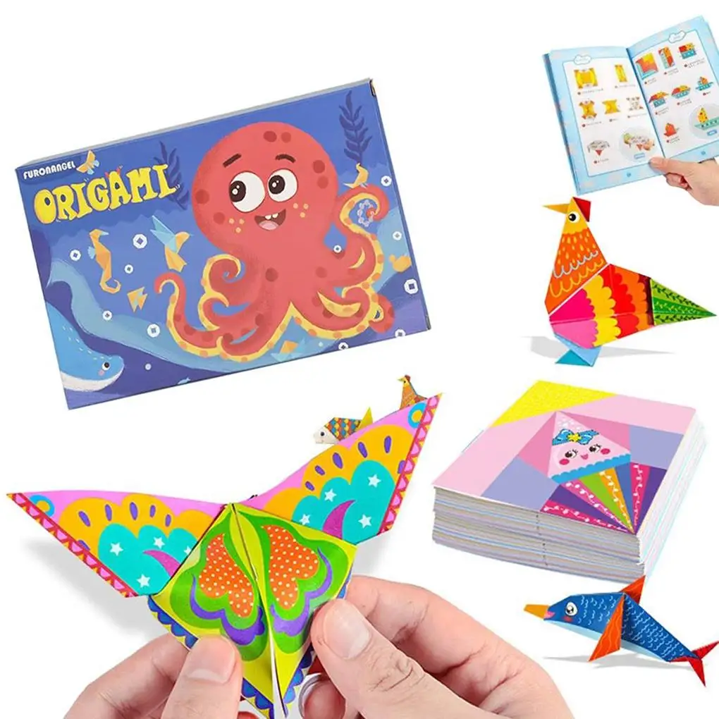 

Origami Toy Kit Playing Prop Handicraft Prop Interesting Adorable Colorful DIY Folding Paper Art Set Learning Toys