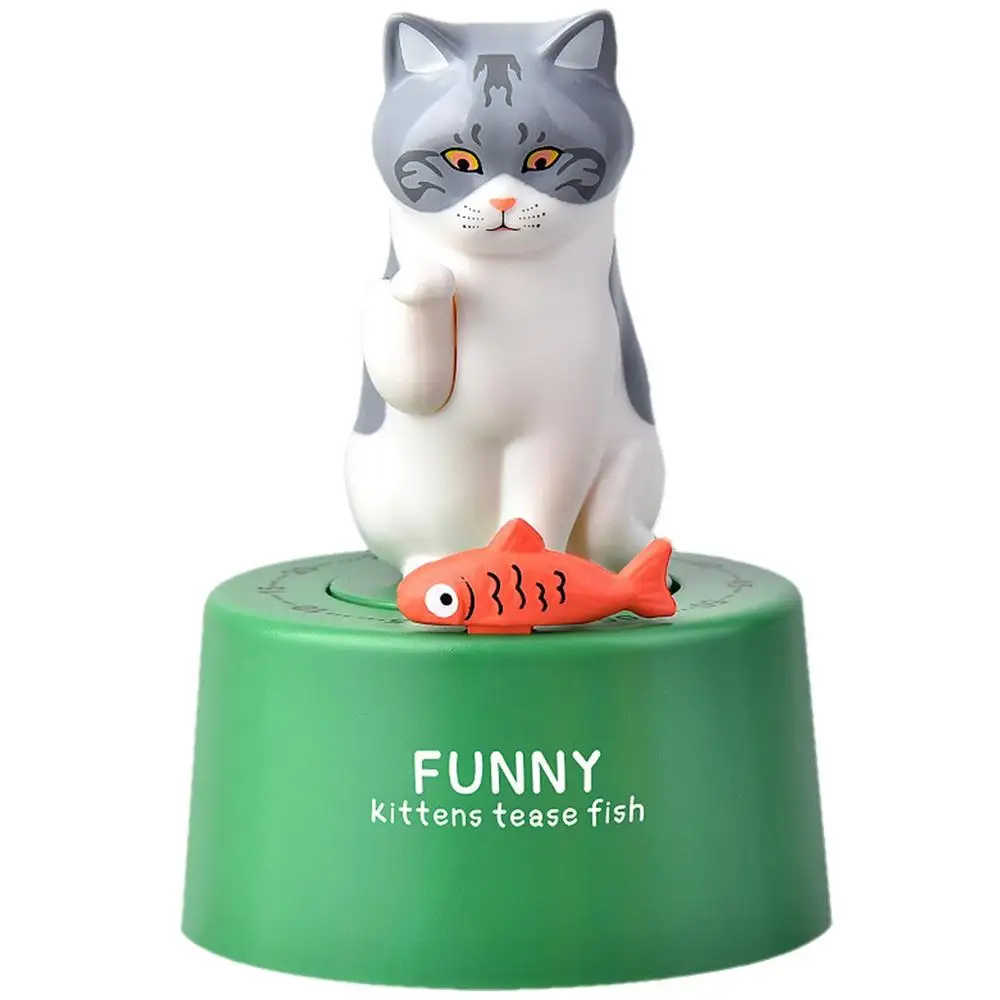 

Cute Cat Mechanical Timer Magnets Timer Kitchen Reminder for Refrigerator and Microwave Oven Study Sport Portable Count Tools