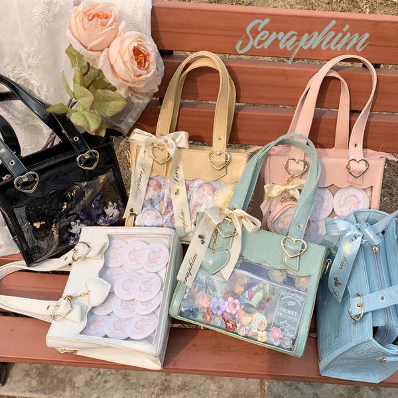 Pu Ita Bag Crossbody Bag Women Sweet Lolita Bags Cute Transparent Pocket Itabag Ita Handbag Japanese Style PU Shoulder Bag
Pu Ita Bag Crossbody Bag Women Sweet Lolita Bags Cute Transparent Pocket Itabag Ita Handbag Japanese Style PU Shoulder Bag