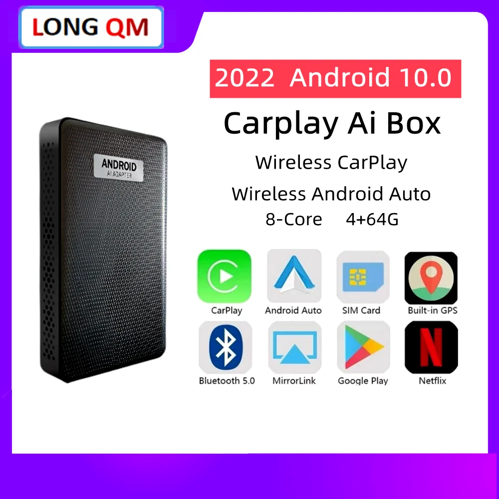 Wireless CarPlay Ai Box Wireless Android Auto Multimedia Player 4+64G Android 10 For Toyota Hyundai Ford Auto Navigation
Wireless CarPlay Ai Box Wireless Android Auto Multimedia Player 4+64G Android 10 For Toyota Hyundai Ford Auto Navigation