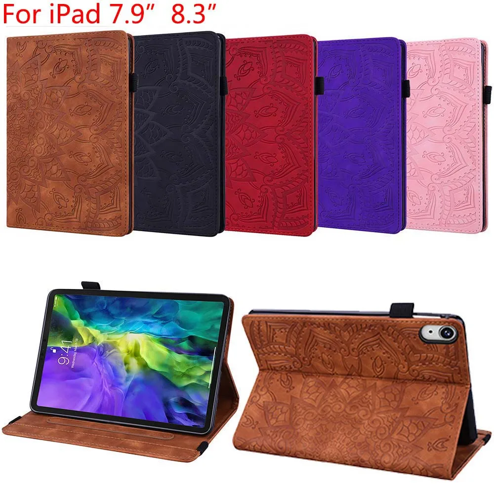 

Mandala Flower Style Case For iPad Mini 2 3 4 5 6 7.9" 8.3" PU Leather TPU Shockproof Stand Pen Holder Card Slot Cover Skin