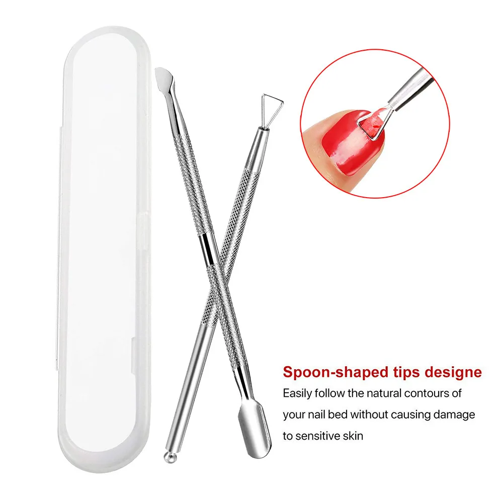2pcs Stainless Steel Cuticle Peeler Scraper Remove Gel Nail Polish Nail Art Remover Tool
2pcs Stainless Steel Cuticle Peeler Scraper Remove Gel Nail Polish Nail Art Remover Tool