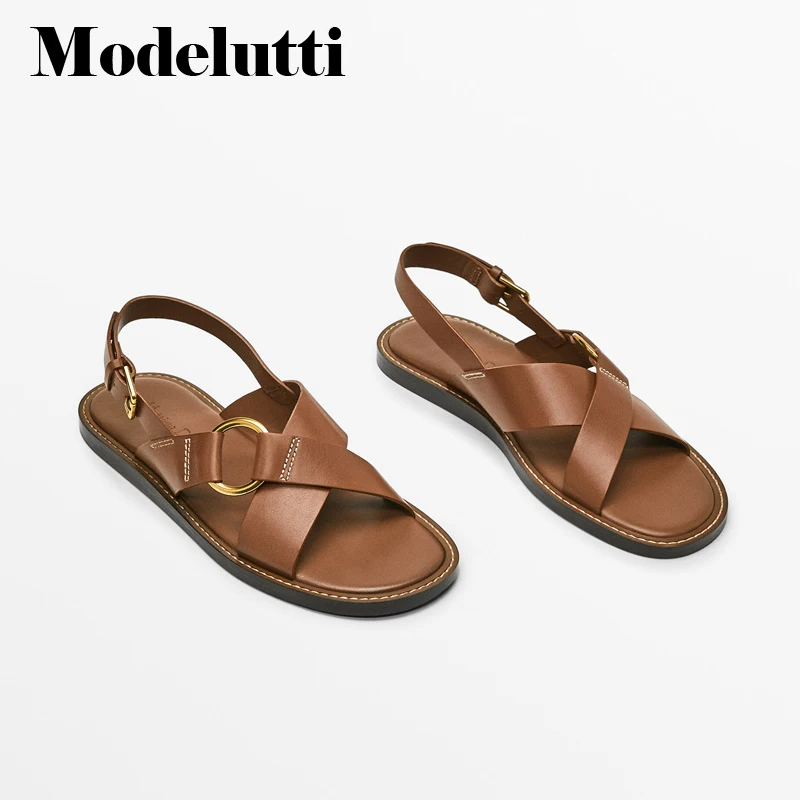 Modelutti 2022 New Spring Summer Fashion Leather Cross Belt Design Open Toe Roman Sandals Women Simple Casual Flat Shoes Female
Modelutti 2022 New Spring Summer Fashion Leather Cross Belt Design Open Toe Roman Sandals Women Simple Casual Flat Shoes Female
