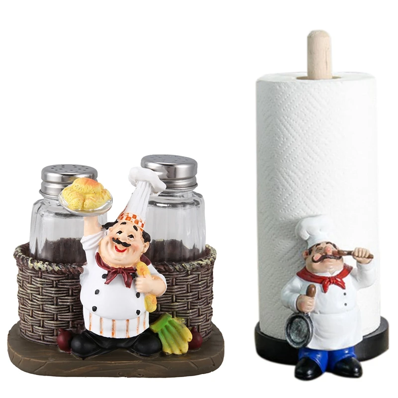 Cute Chef Pepper Bottle Ornaments B & Resin Chef Double-Layer Paper Towel Holder A
Cute Chef Pepper Bottle Ornaments B & Resin Chef Double-Layer Paper Towel Holder A