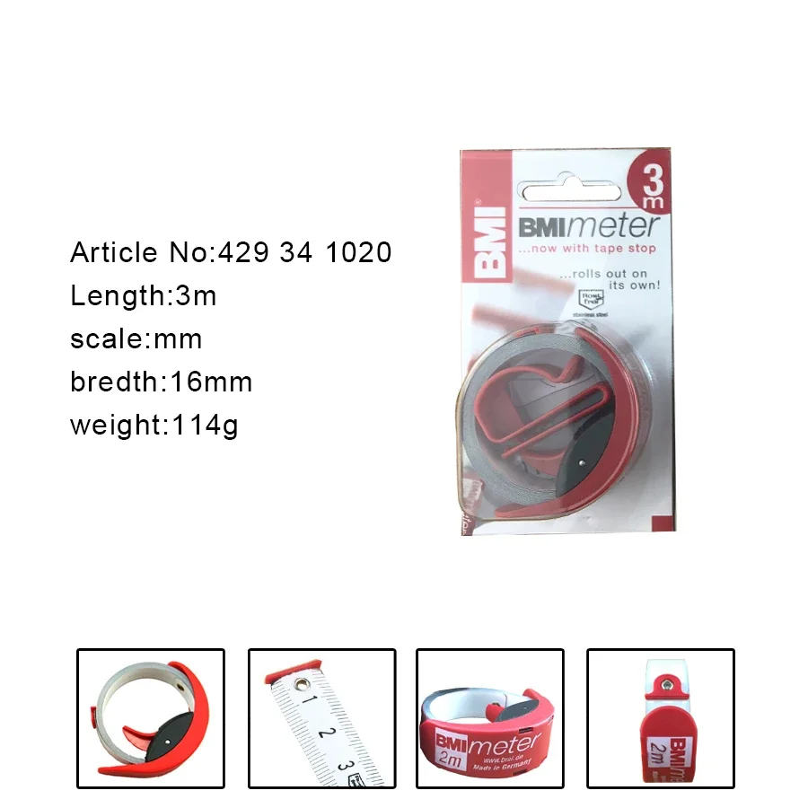 Прецизионная метка BMI No: 429 241 、429 341 2 м 3 м, телескопическая рулетка с быстрым запиранием, Германия
Прецизионная метка BMI No: 429 241 、429 341 2 м 3 м, телескопическая рулетка с быстрым запиранием, Германия