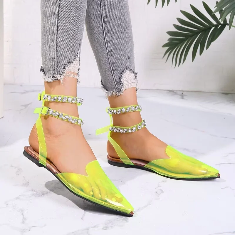 Plus Size Pionted Toe Sandals for Women Summer Flat Shoes New Fashion Plastic Rhinestones Closed Toe Ankle Strap Women's Sandals
Plus Size Pionted Toe Sandals for Women Summer Flat Shoes New Fashion Plastic Rhinestones Closed Toe Ankle Strap Women's Sandals