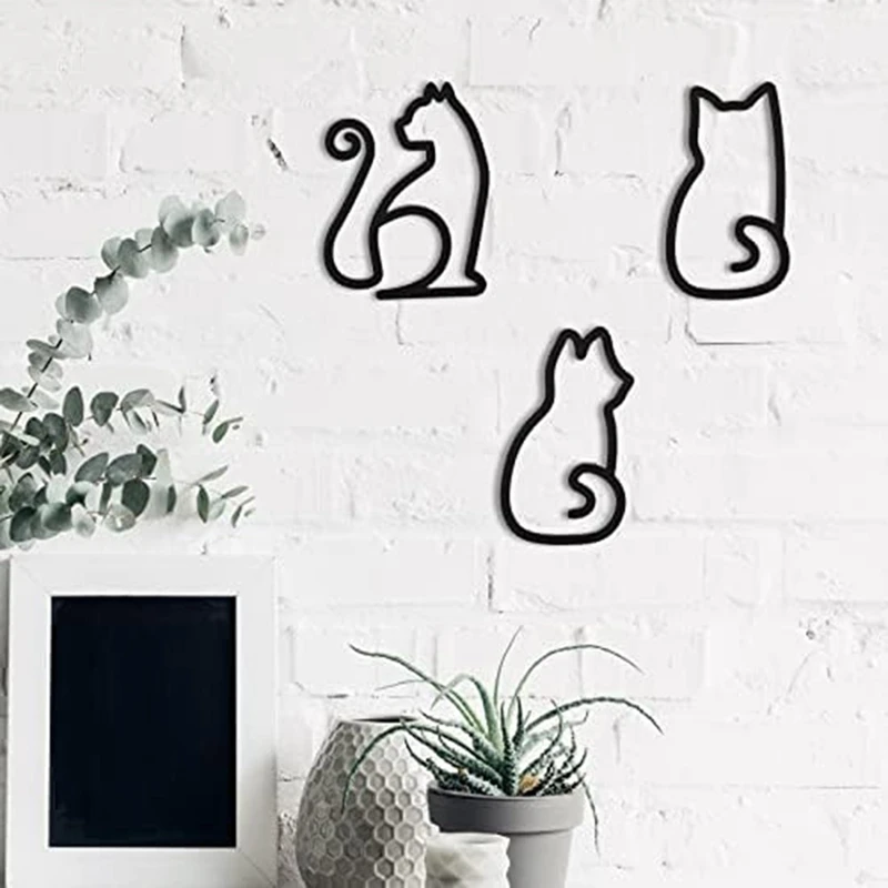 3 PCS Wall Art Wire Cats Sign Wall Decor Decors Accessories Metal For Kitchen Restaurant Shop
3 PCS Wall Art Wire Cats Sign Wall Decor Decors Accessories Metal For Kitchen Restaurant Shop