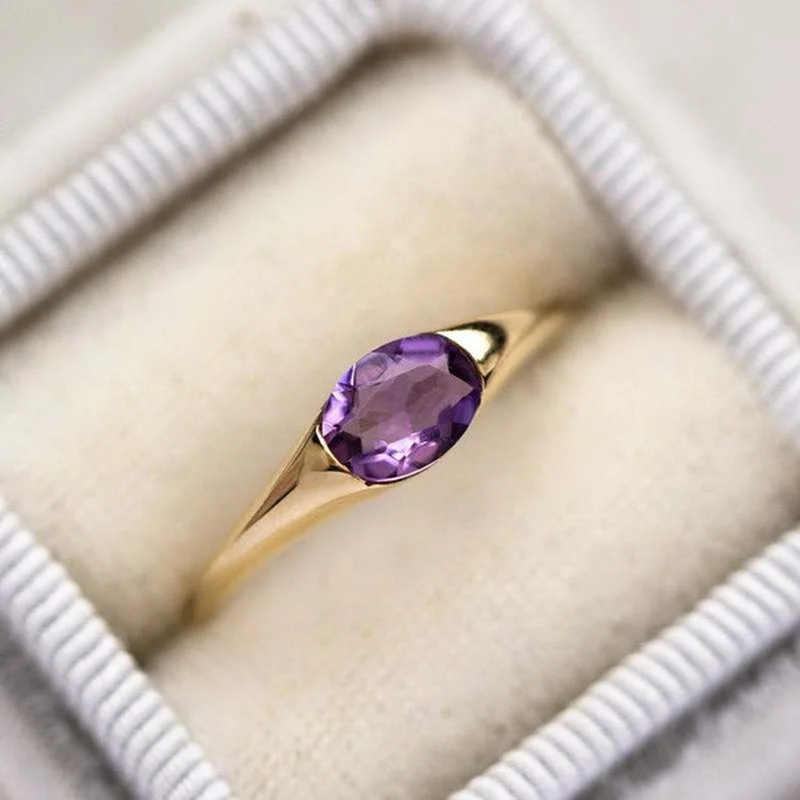 Simple Women Temperament Jewelry Amethyst Lucky Rings for Women Wedding Engagement Gold Rings Charm Jewelry Anillo De Mujer
Simple Women Temperament Jewelry Amethyst Lucky Rings for Women Wedding Engagement Gold Rings Charm Jewelry Anillo De Mujer
