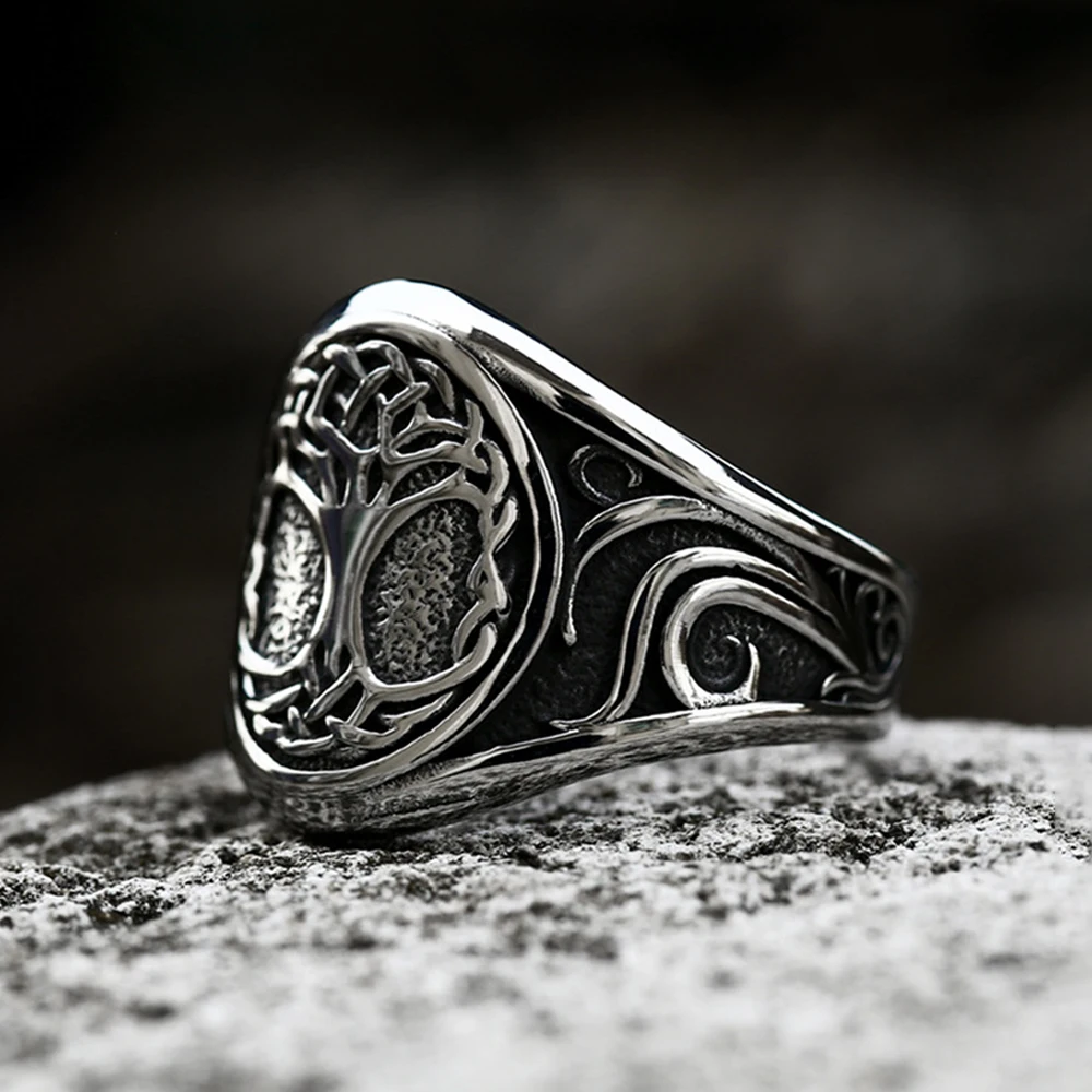 Fashion Vintage Viking Tree of Life Ring Punk Stainless Steel Men's and Women's Amulet Rings Unique Jewelry Gifts Wholesale
Fashion Vintage Viking Tree of Life Ring Punk Stainless Steel Men's and Women's Amulet Rings Unique Jewelry Gifts Wholesale