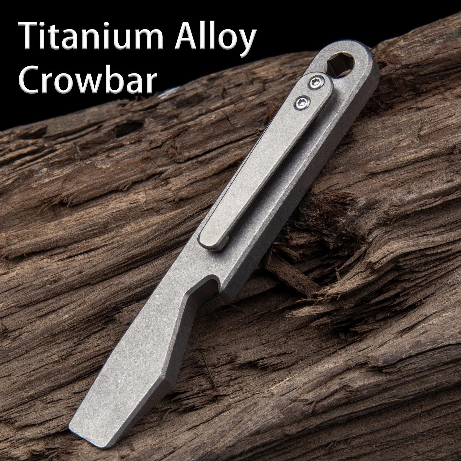 

Titanium Alloy Crowbar Bottle Opener Waist Belt Clip EDC Portable Pocket Tool Camp Gadget Outdoor Utility