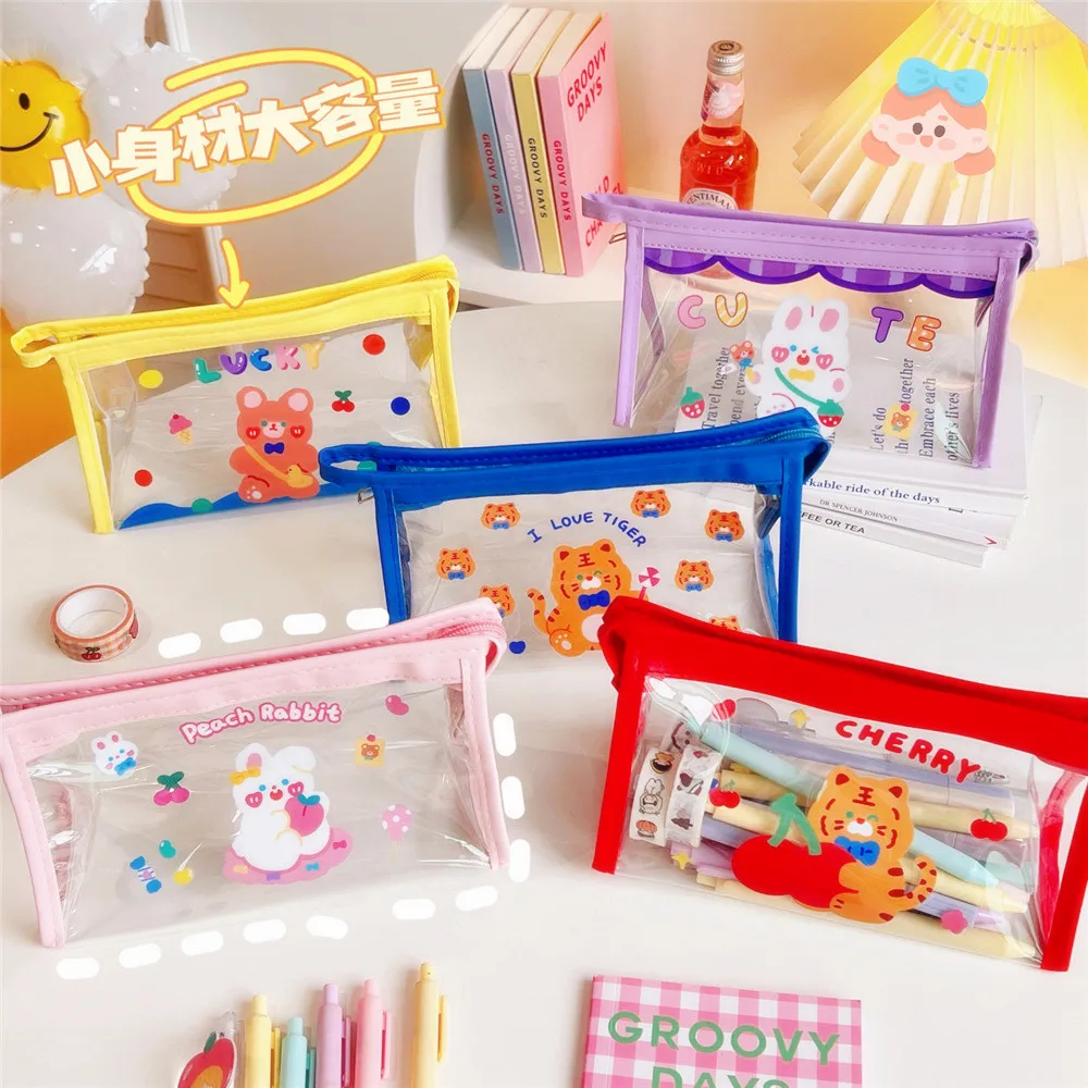 1Pc Girls Kawaii Bear Cosmetic Bag PVC Transparent School Pencil Pen Bag For Women Waterproof Beauty Case Travel Toiletry Pouch
1Pc Girls Kawaii Bear Cosmetic Bag PVC Transparent School Pencil Pen Bag For Women Waterproof Beauty Case Travel Toiletry Pouch